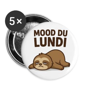 mood du lundi - Lot de 5 grands badges (56 mm) - blanc - Devant