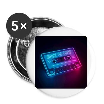 Back to 90's - Lot de 5 grands badges (56 mm) - blanc - Devant