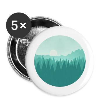 Berglandschaft - Buttons groß 56 mm (5er Pack) - Weiß - Vorne