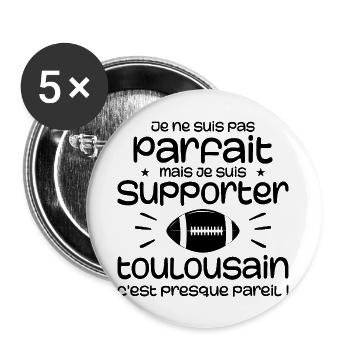 Toulon Parfait Rugby-Fan - Buttons groß 56 mm (5er Pack) - Weiß - Vorne