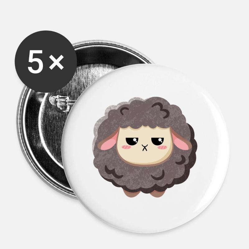 Black Sheep - grim and sweet - Buttons large 2.2''/56 mm (5-pack) - white