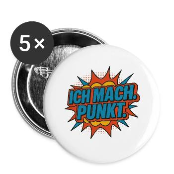 Ich mach Punkt Comic - Buttons groß 56 mm (5er Pack) - Weiß - Vorne