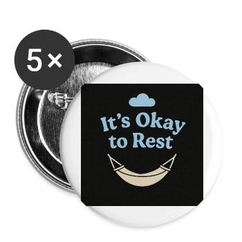 C’est bien de se reposer – Chemise de santé mentale - Lot de 5 grands badges (56 mm) - blanc - Devant