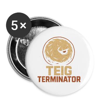 Dough Terminator Bread Design for Clay Heroes - Buttons large 2.2''/56 mm (5-pack) - white - Front