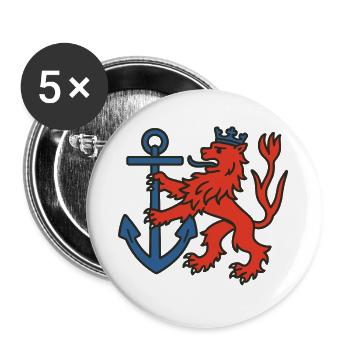 Düsseldorf Lion - Buttons large 2.2''/56 mm (5-pack) - white - Front