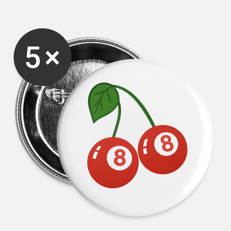Cherry Hustle - Buttons large 2.2''/56 mm (5-pack) - white