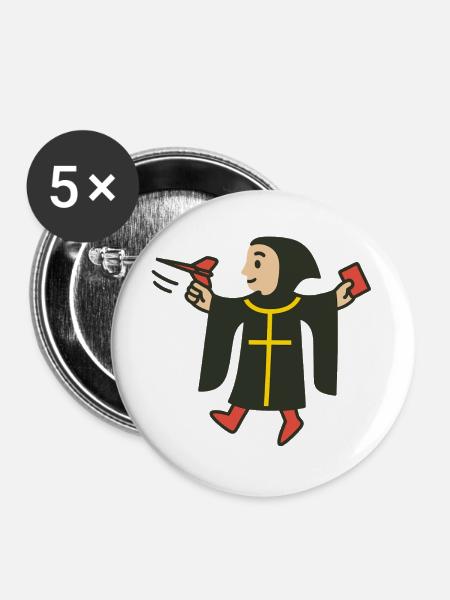 München spielt Dart - Buttons groß 56 mm (5er Pack) - Weiß