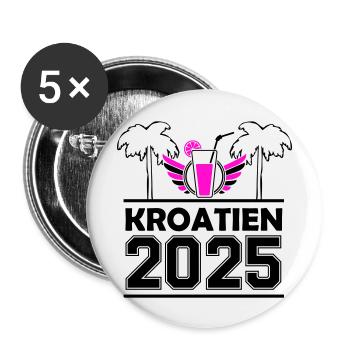 Croatie 2025 - Lot de 5 grands badges (56 mm) - blanc - Devant