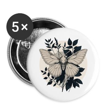 Mystic Moth - Buttons large 2.2''/56 mm (5-pack) - white - Front