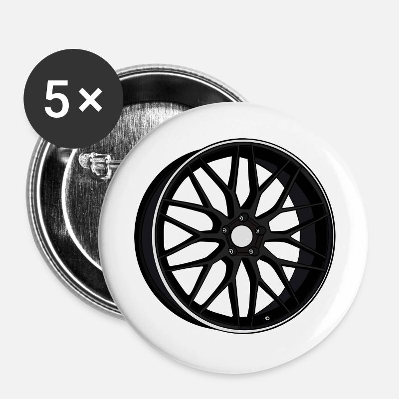 Felge - Buttons groß 56 mm (5er Pack) - Weiß