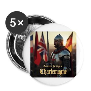 Flux Dev a medieval knight from the Crusades - Buttons groß 56 mm (5er Pack) - Weiß - Vorne