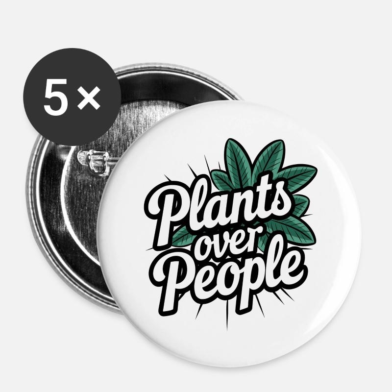 Plants Over People - Buttons large 2.2''/56 mm (5-pack) - white