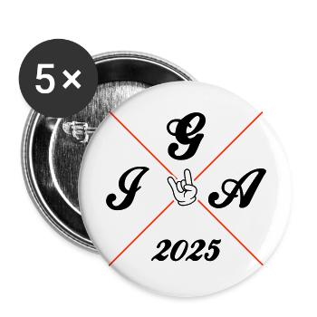 JGA 2025 Party Junggesellenabschied - Buttons groß 56 mm (5er Pack) - Weiß - Vorne