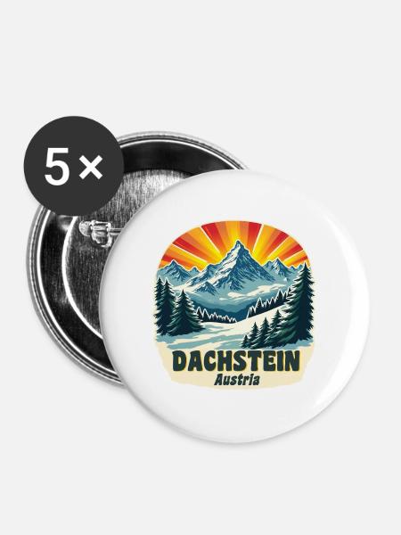 Dachstein - Buttons groß 56 mm (5er Pack) - Weiß