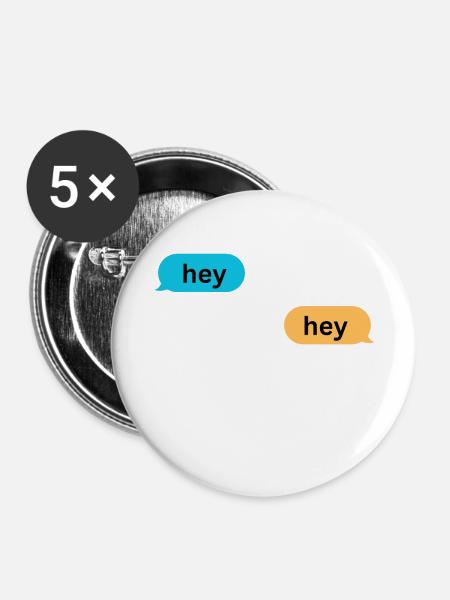 Hey - Buttons groß 56 mm (5er Pack) - Weiß
