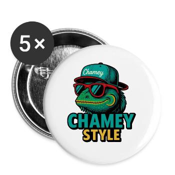 Chamey Style Crocodile Streetwear - Buttons large 2.2''/56 mm (5-pack) - white - Front