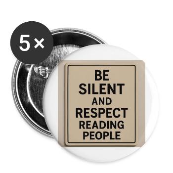 Respektieren Sie diejenigen, die lesen - Buttons groß 56 mm (5er Pack) - Weiß - Vorne