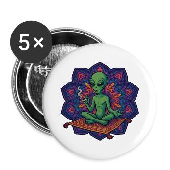 Kiffikus - Buttons groß 56 mm (5er Pack) - Weiß - Vorne