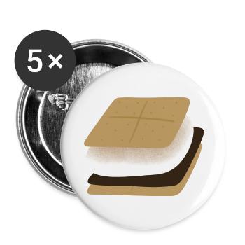 Smores - Buttons large 2.2''/56 mm (5-pack) - white - Front