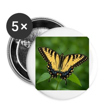 Eastern Tiger swallowtail - Buttons large 2.2''/56 mm (5-pack) - white - Front