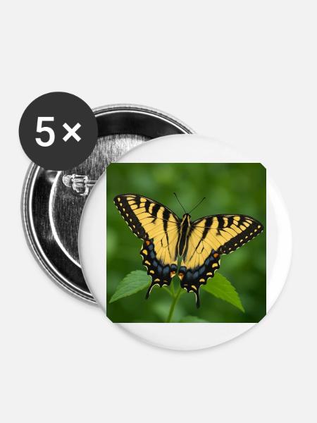 Eastern Tiger swallowtail - Buttons large 2.2''/56 mm (5-pack) - white