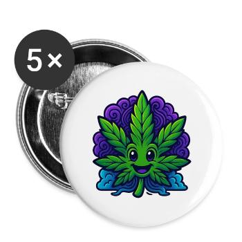 Canabliss - Buttons groß 56 mm (5er Pack) - Weiß - Vorne