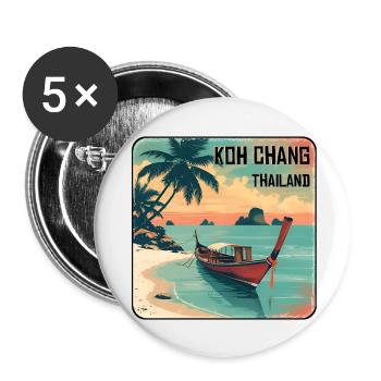 Koh Chang - Buttons groß 56 mm (5er Pack) - Weiß - Vorne