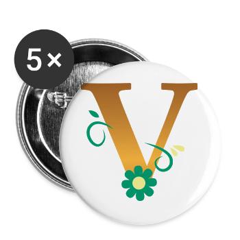 V - Buttons large 2.2''/56 mm (5-pack) - white - Front