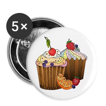 Cakes - Buttons large 2.2''/56 mm (5-pack) - white - Front