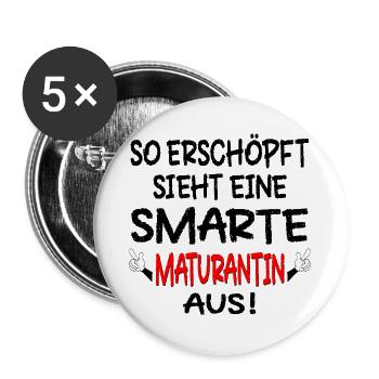 MATURANTIN MATURA ERSCHÖPFUNG LUSTIG - Buttons groß 56 mm (5er Pack) - Weiß - Vorne