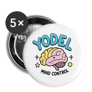 Yodel Mind Control - Buttons groß 56 mm (5er Pack) - Weiß - Vorne