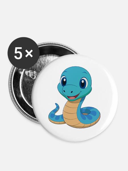 Baby-Schlangenboa - Buttons groß 56 mm (5er Pack) - Weiß