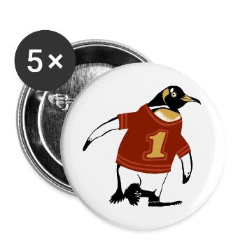 Pinguin Hemd - Buttons groß 56 mm (5er Pack) - Weiß - Vorne