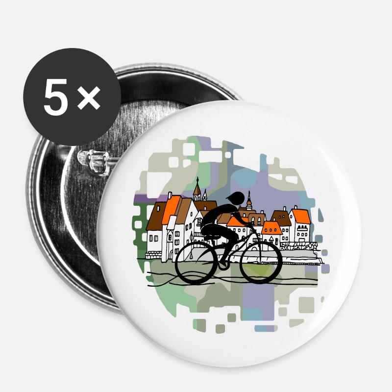 Cyclist - Buttons large 2.2''/56 mm (5-pack) - white