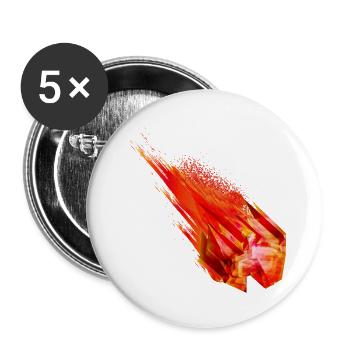 Astéroïde lumineux avec queue de feu - Conception de puissance - Lot de 5 grands badges (56 mm) - blanc - Devant