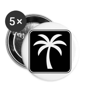 Palmier Icône Été - Lot de 5 grands badges (56 mm) - blanc - Devant