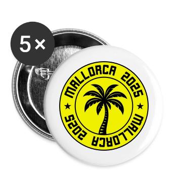 Mallorca 2025 - Buttons groß 56 mm (5er Pack) - Weiß - Vorne