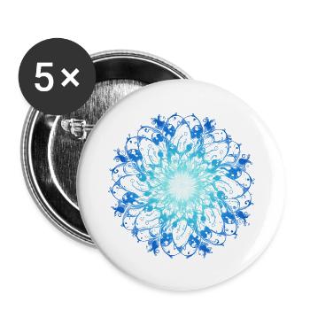 Ocean Mandala - Buttons large 2.2''/56 mm (5-pack) - white - Front