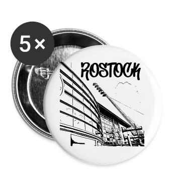 Rostock Stadionblick - Buttons groß 56 mm (5er Pack) - Weiß - Vorne