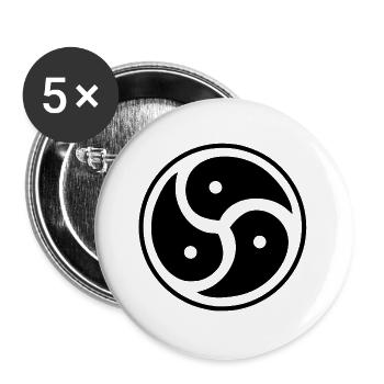 Power & Pride – Triskelion Design - Buttons large 2.2''/56 mm (5-pack) - white - Front