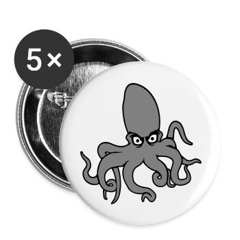 Pieuvre, pieuvre, pieuvre, céphalopode, mauvais œil - Lot de 5 grands badges (56 mm) - blanc - Devant