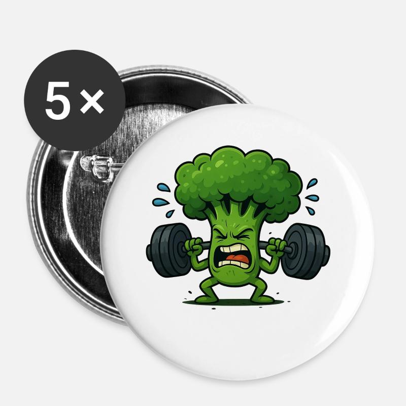 Broccoli - Buttons large 2.2''/56 mm (5-pack) - white