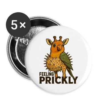 Vogel Giraffe Igel - Buttons groß 56 mm (5er Pack) - Weiß - Vorne