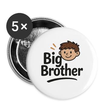 Big Brother - Buttons large 2.2''/56 mm (5-pack) - white - Front