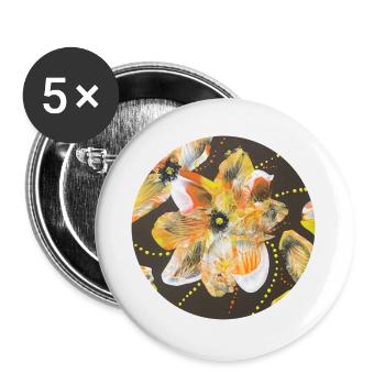 Creative play of colours hand-painted by Martina Eßer - Buttons large 2.2''/56 mm (5-pack) - white - Front
