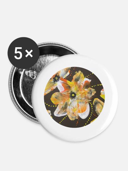 Creative play of colours hand-painted by Martina Eßer - Buttons large 2.2''/56 mm (5-pack) - white