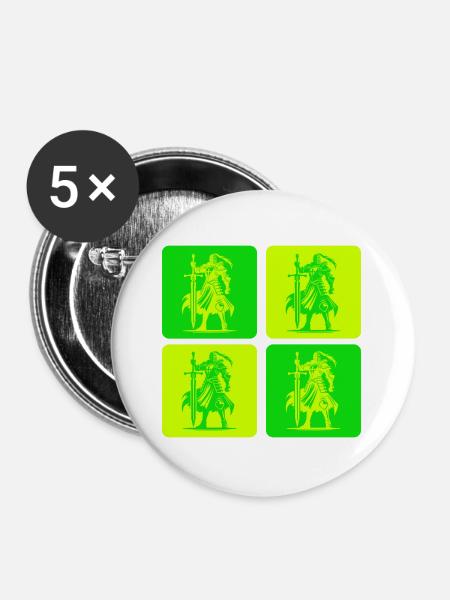Ritter der Gerechtigkeit - Buttons groß 56 mm (5er Pack) - Weiß