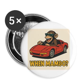 Bitcoin rencontre Monkey Joe - Lot de 5 grands badges (56 mm) - blanc - Devant