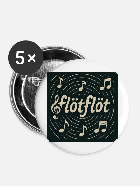 Flötflöt - Buttons groß 56 mm (5er Pack) - Weiß
