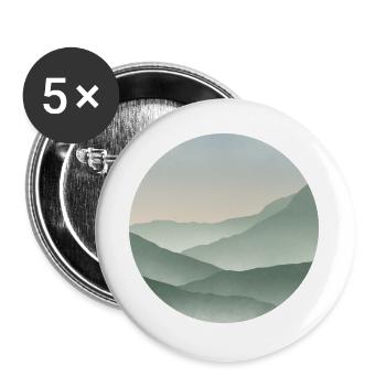 Mountains in pastel shades Serenity - Buttons large 2.2''/56 mm (5-pack) - white - Front